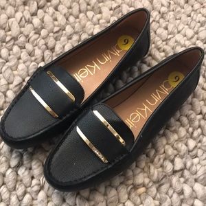 Black Calvin Klein loafers worn once